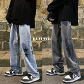 Men Jeans Printed Jeans Men's Loose Spring and Autumn Wide Leg Trousers